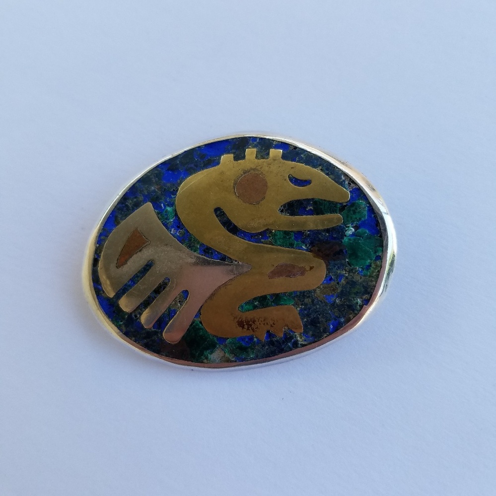 Vtg Taxco Sterling Casados Serpent Pendant Brooch